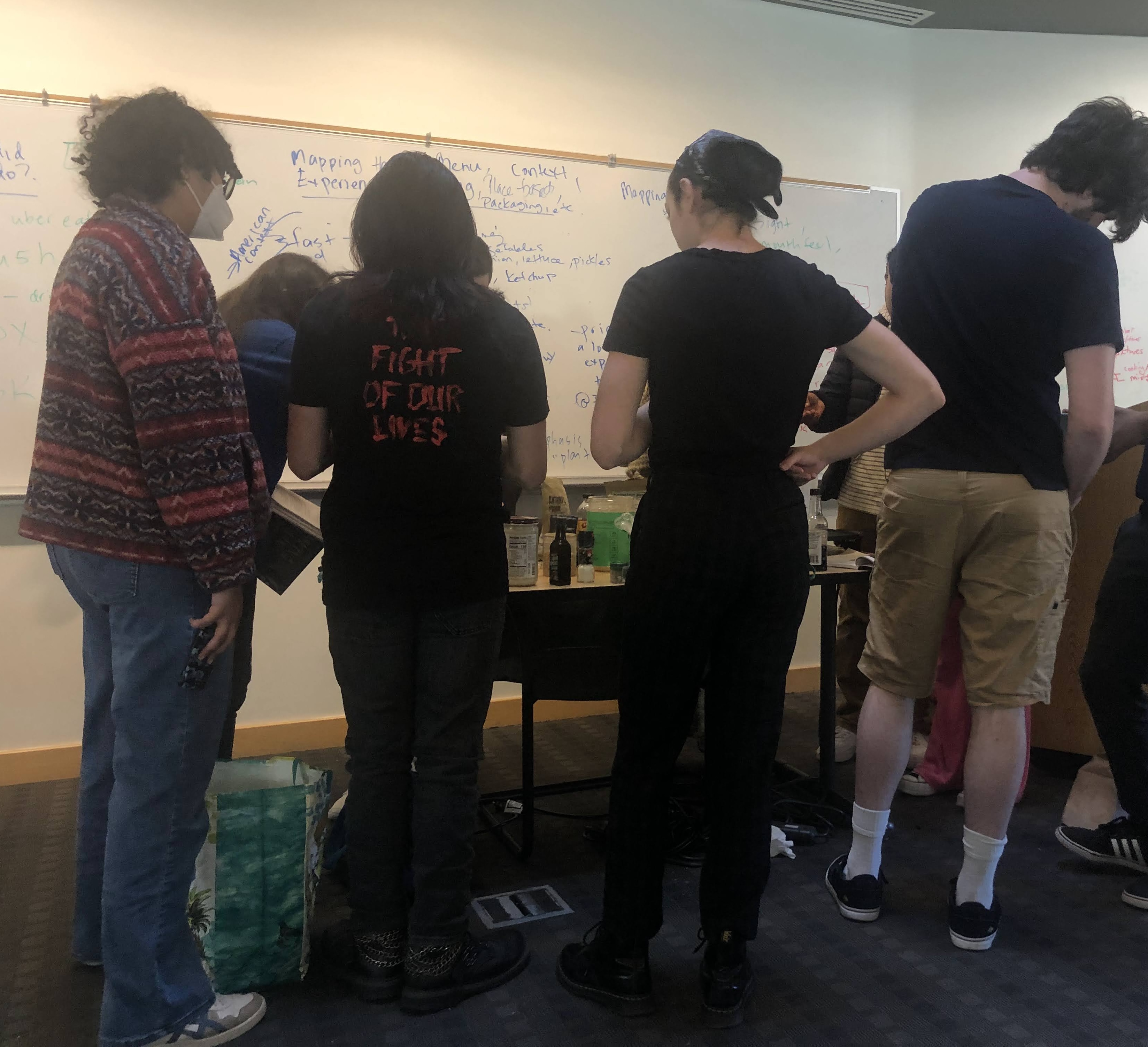 Students at cart
